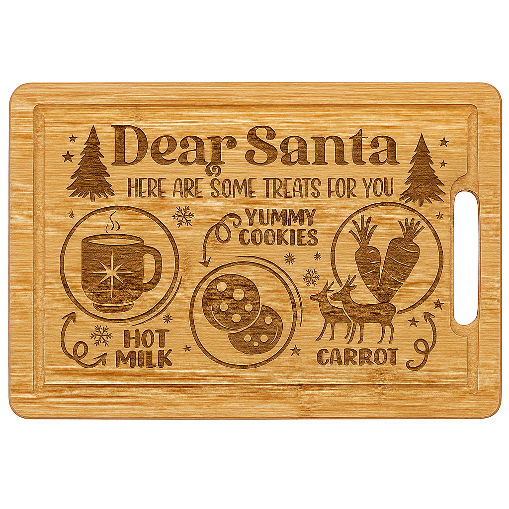 Santa Tray Engraved Bamboo