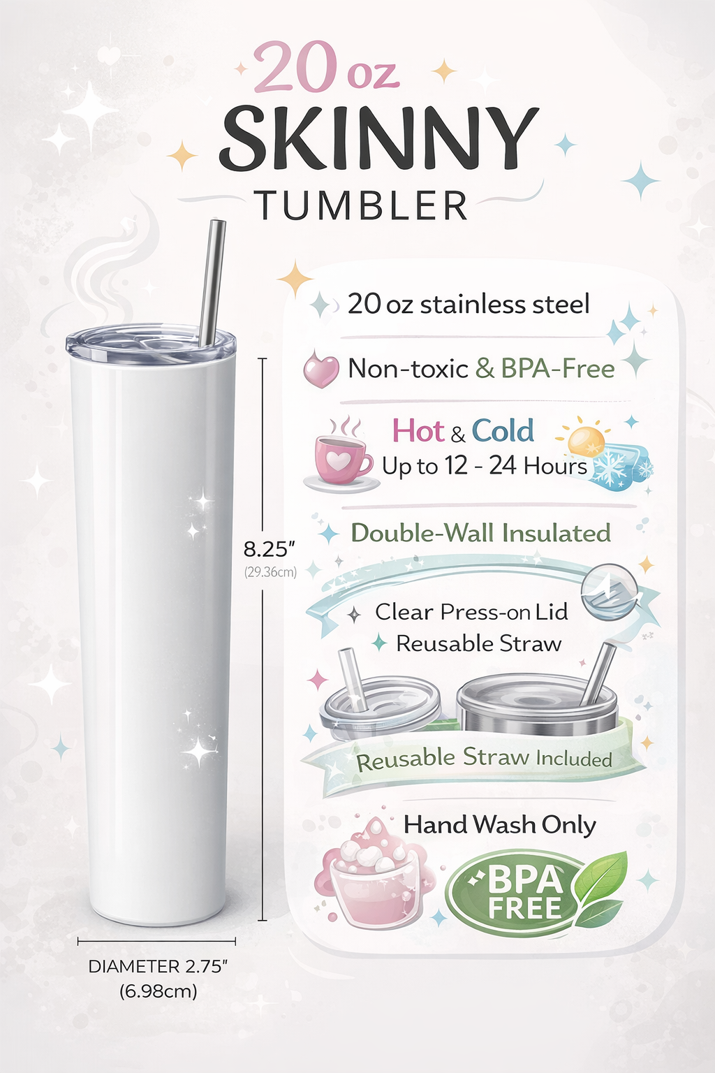 Retro Love Tattoo Flash Valentine Tumbler – 20 oz Stainless Steel