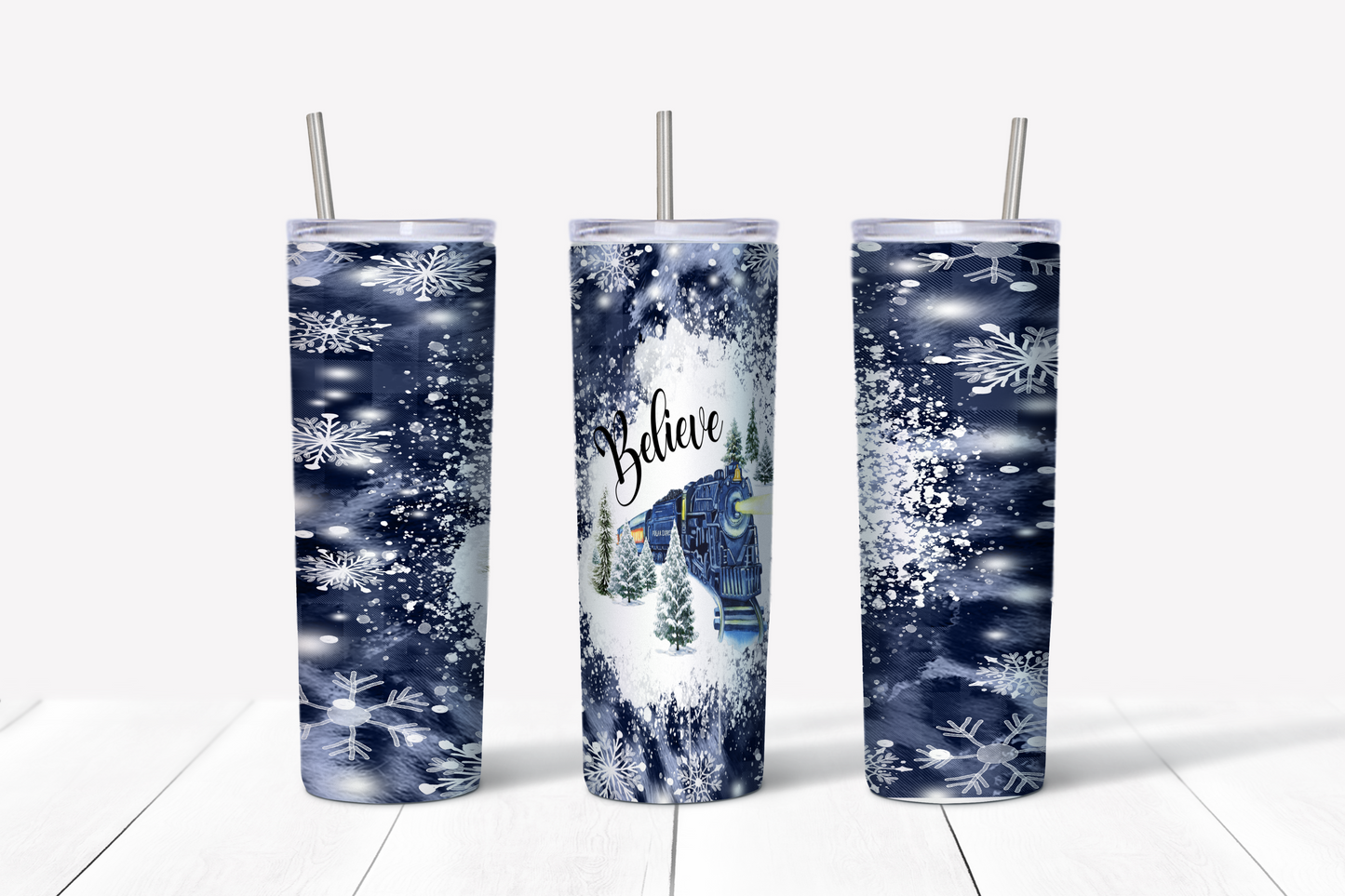 Believe” Polar Express Design - 20 oz Christmas Tumbler