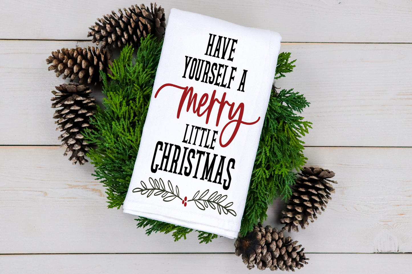 Merry Little Christmas Tea Towel