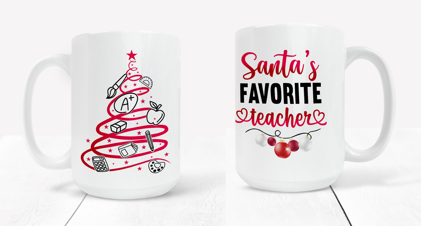 Santas Favorite Teacher Holiday Mug