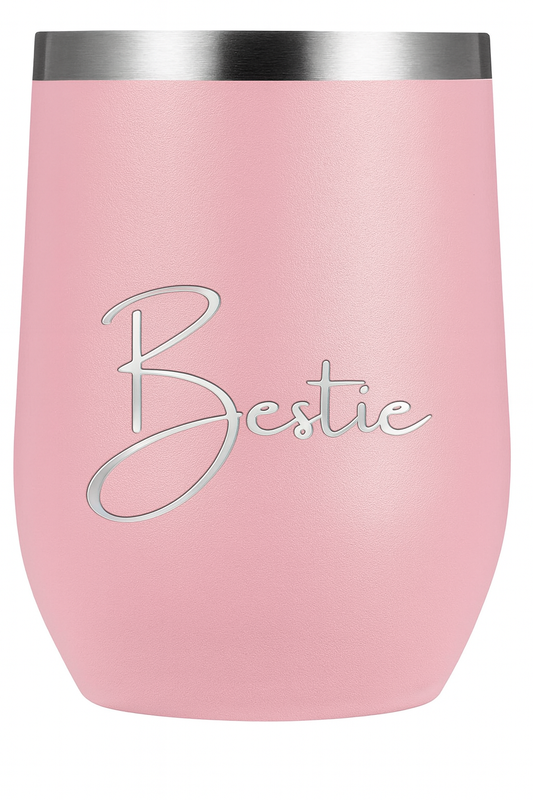 Bestie Delicate PINK Engraved Wine Tumbler