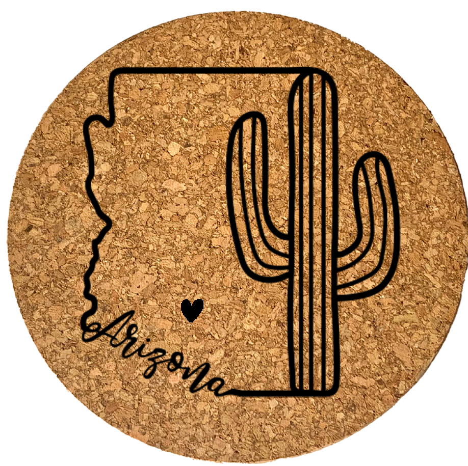 Cactus State Cork Coaster