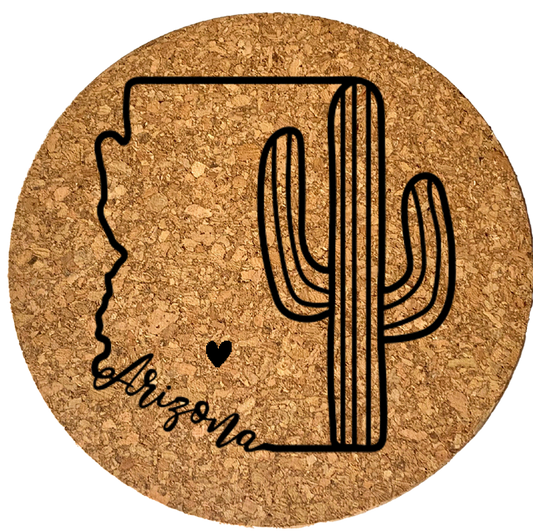 Cactus State Cork Coaster