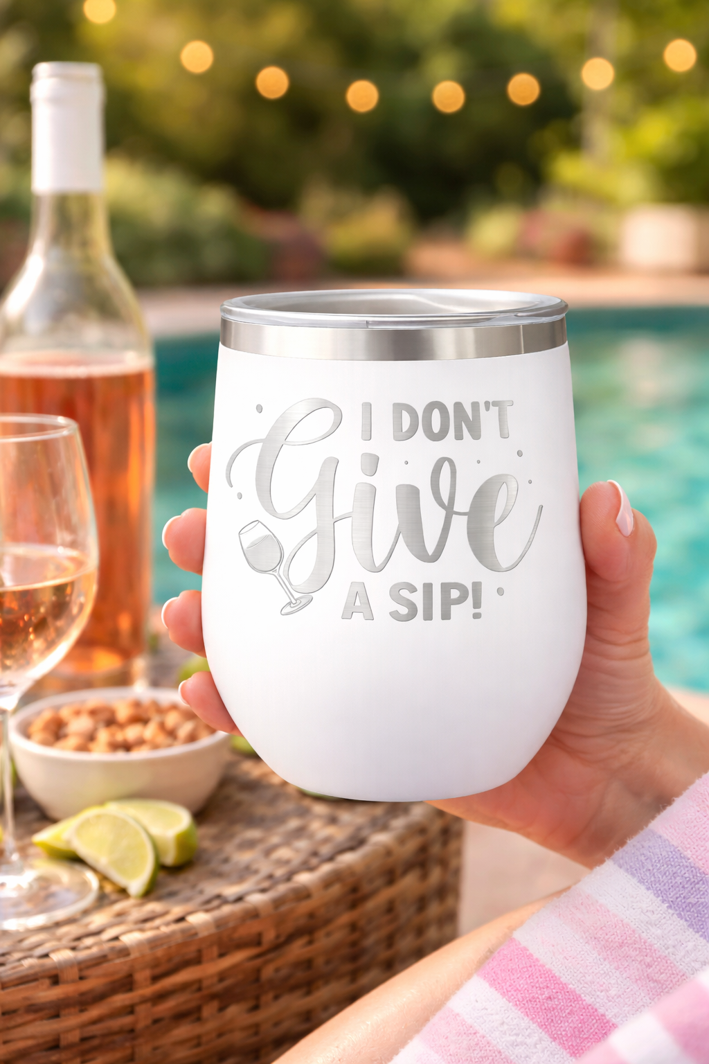 I Don’t Give a Sip – 12 oz Stainless Steel Wine Tumbler