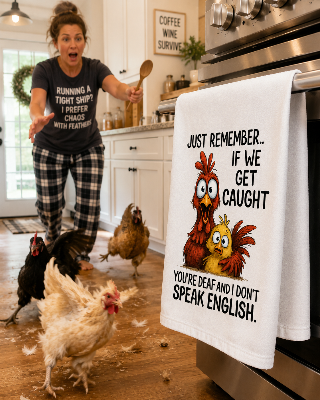 Just Remember... If We Get Caught Tea Towel