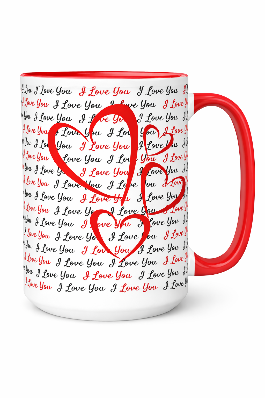 Love Notes Heart Mug - 15 oz Ceramic Mug with Endless I Love You's