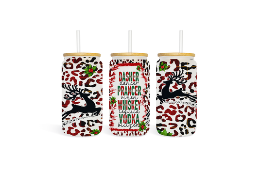 Reindeer & Real Spirits Edition Glass Tumbler