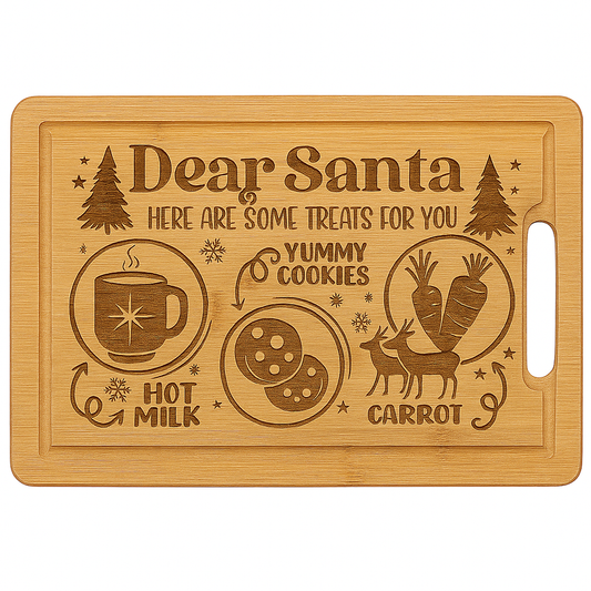 Santa Tray Engraved Bamboo