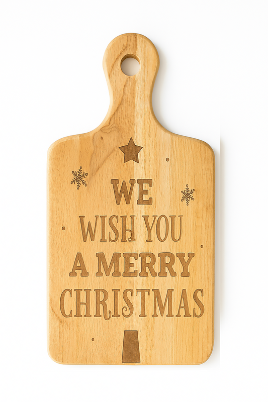 We Wish You a Merry Christmas – Engraved Bamboo Wood Cutting Board