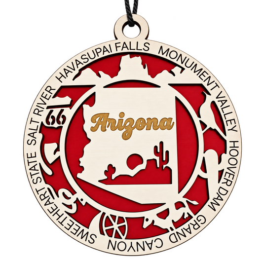 Arizona Layered Holiday Ornament