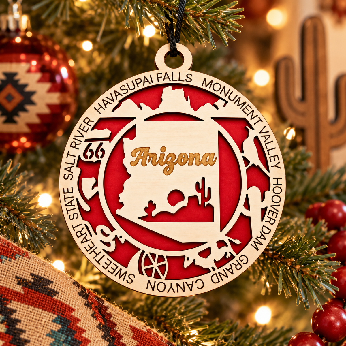Arizona Layered Holiday Ornament
