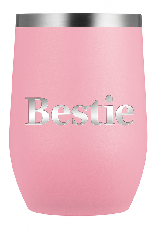 Bestie Bold Wine Tumbler PINK