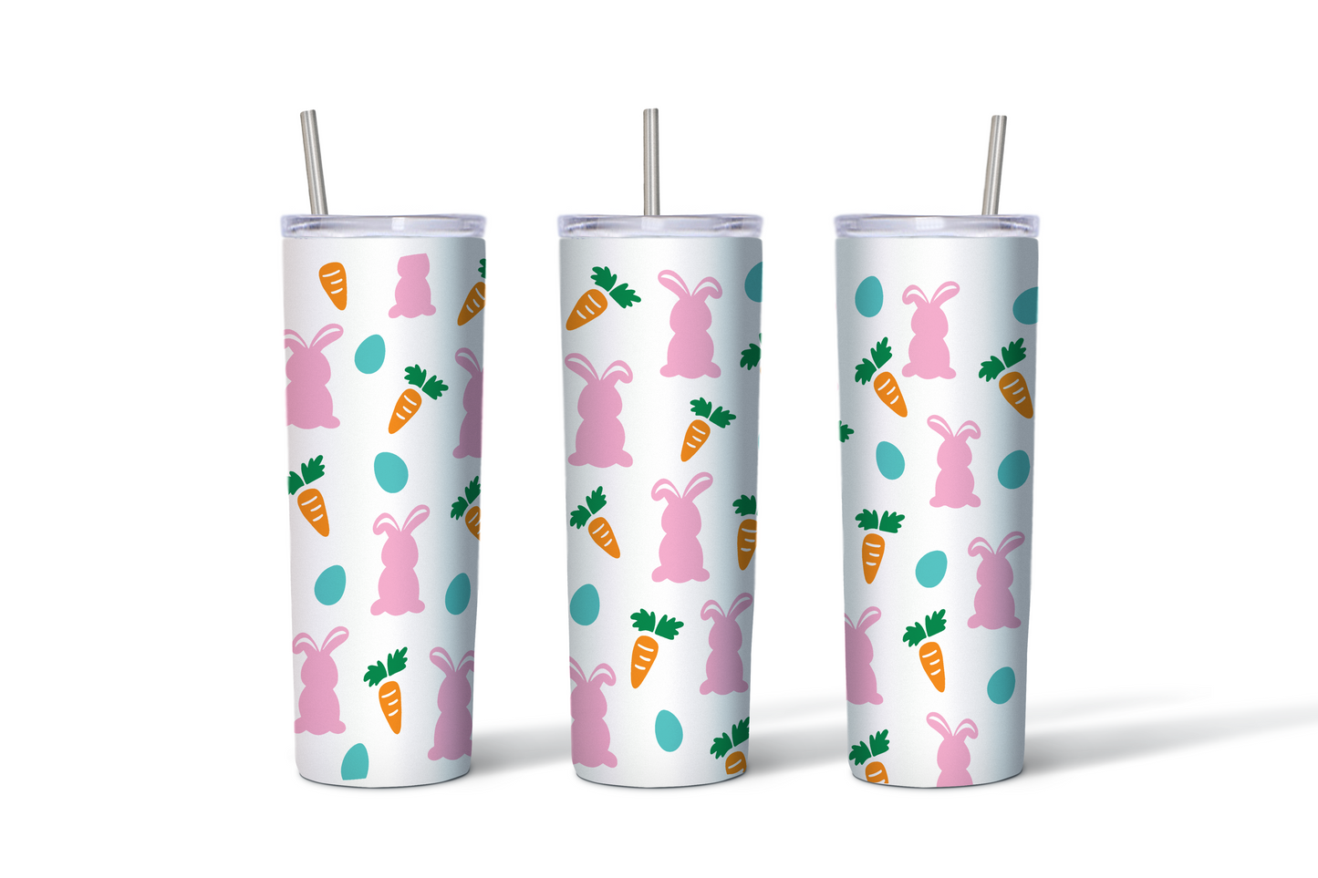 Easter Bunny + Carrots Pattern – 20 oz Skinny Tumbler