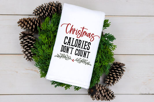 Christmas Calories Don't Count Tea Towel