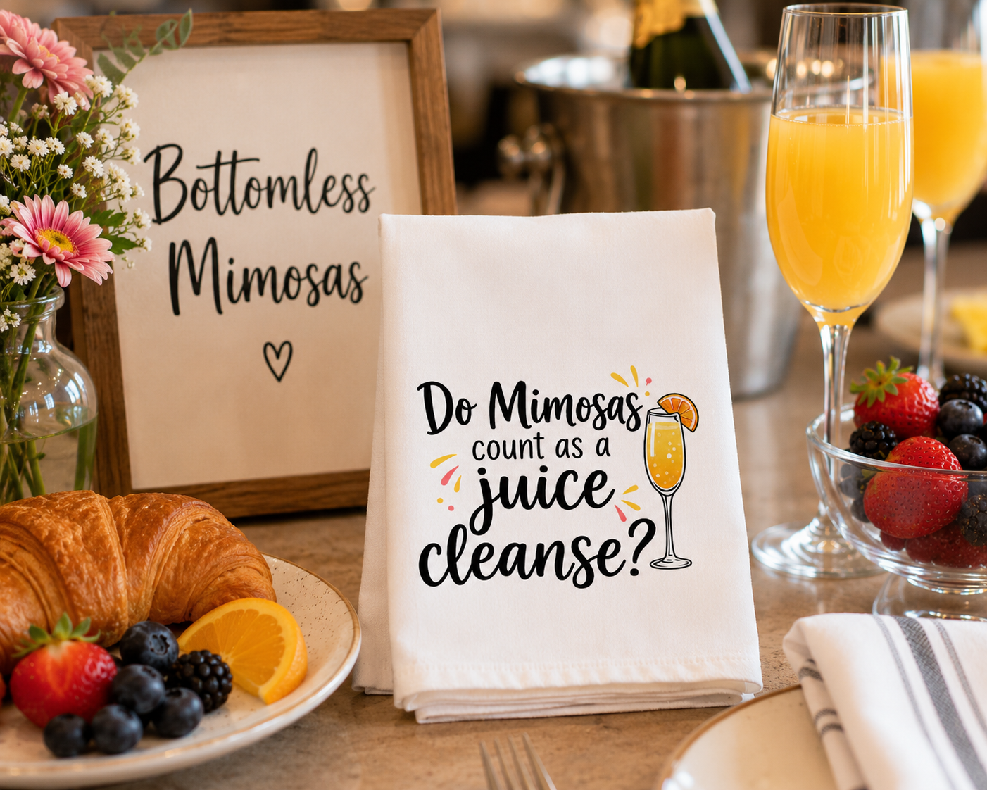 Do Mimosas Count as a Juice Cleanse? Tea Towel