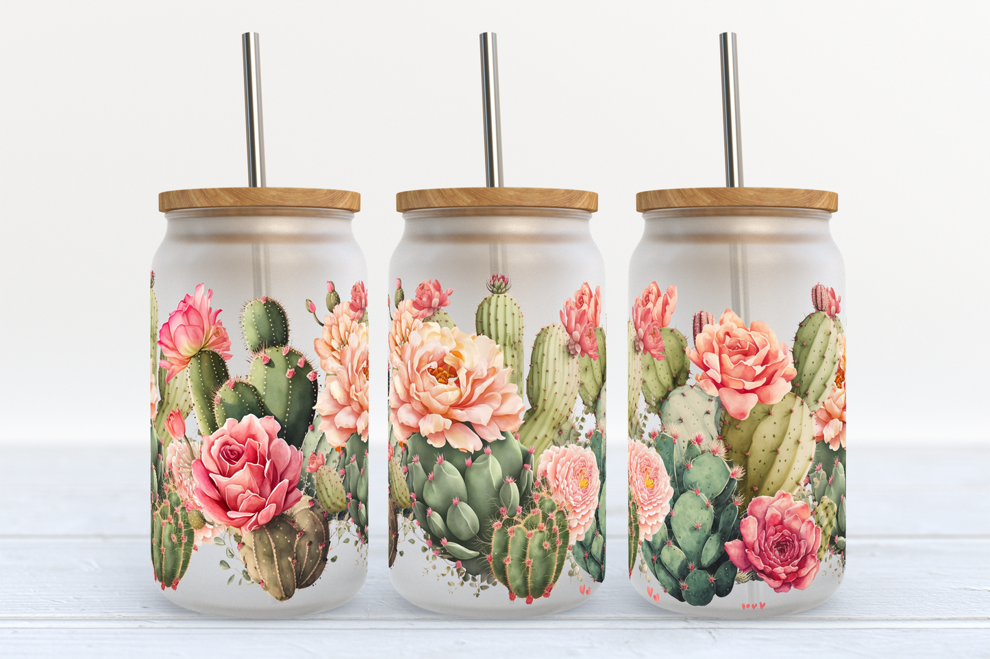 Cactus Blooms – 16 oz Glass Tumbler