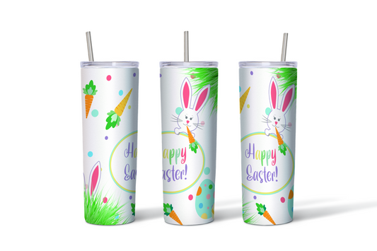 Happy Easter Bunny – 20 oz Skinny Stainless Steel Tumbler