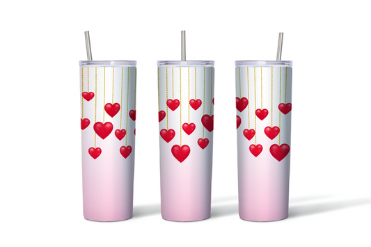 Blushing Heart Chain Valentine Tumbler - 20 oz. Stainless Steel