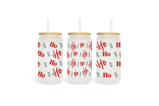 Ho Ho Ho Holiday Cheer Glass Tumbler