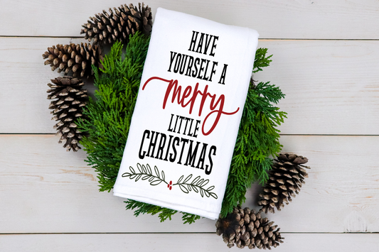 Merry Little Christmas Tea Towel