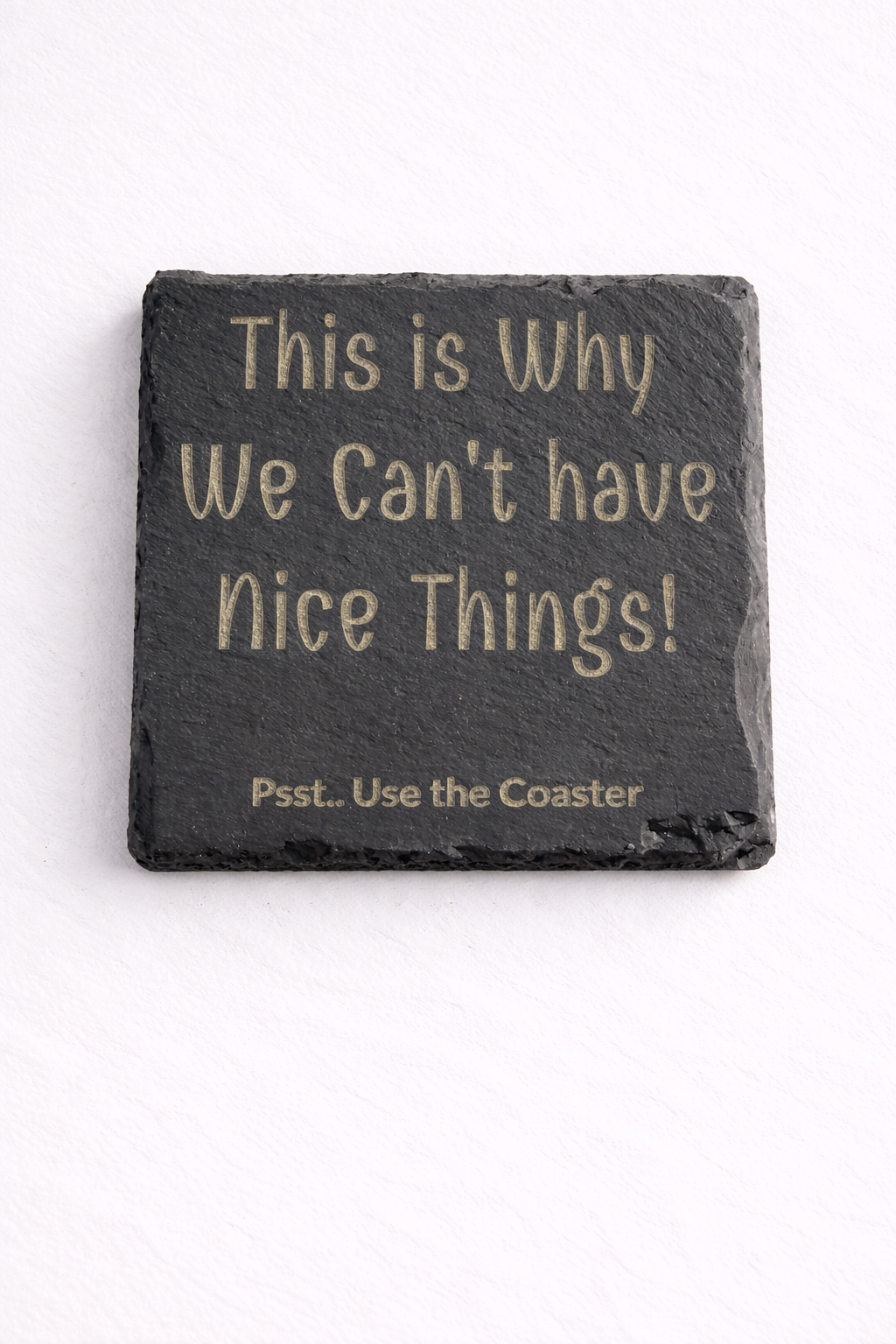 This is WHY we Can't Have Nice Things Slate Coaster