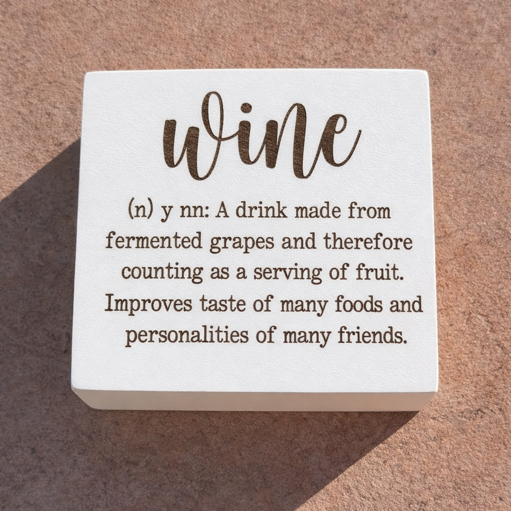 Wine and Wisdom on Wood - Funny Wood Block Signs – Snarky Shelf &amp; Desk Decor