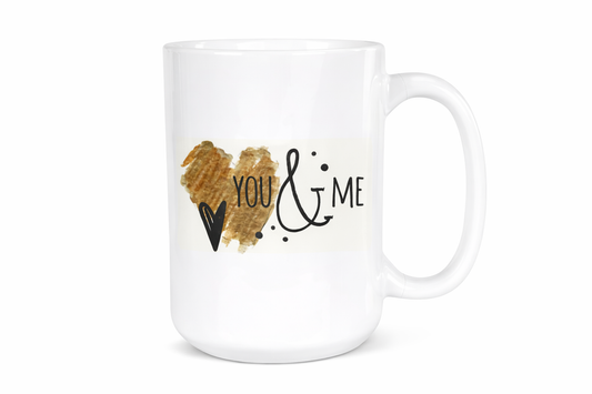 You & Me 15 oz Ceramic Mug Set - Includes (2) 15 oz Mugs